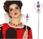 queen wand gold with heart